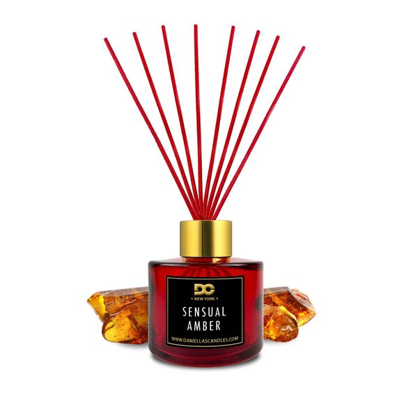 Sensual Amber Reed Diffuser Set Red - 3.4oz/100mL - Picture 3 of 4